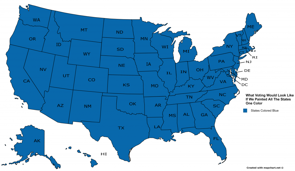 What voting would look like if we painted all the states one color