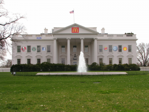 This is a mockup of what the White House will look like after corporate sponsorships begin.